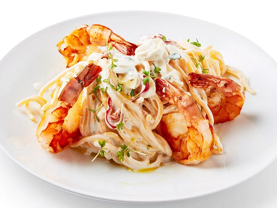 Tiger prawn spaghetti